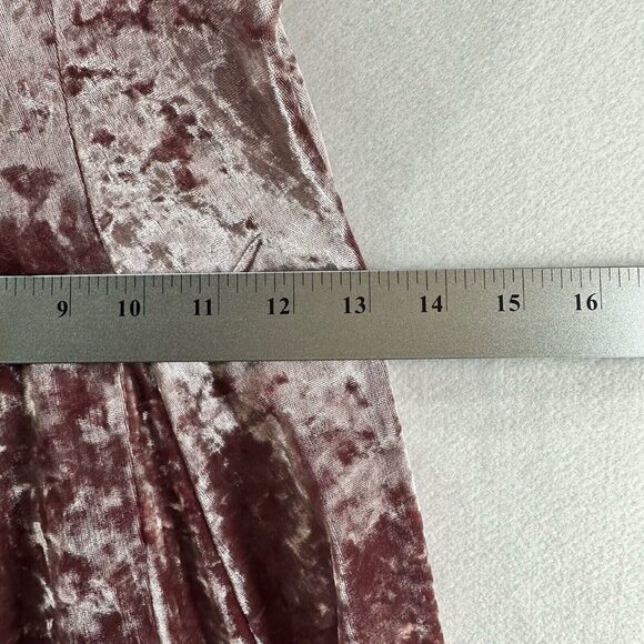 American Eagle Outfitters Dress Sz XS Crushed Velour Skater Mini Sleeveless Pink - Picture 11 of 12